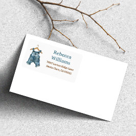 Denim Blue Jean Pojke Baby Shower Adress Adressetikett