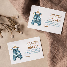 Denim Blue Jean Pojke Baby Shower Raffle Tilläggskort