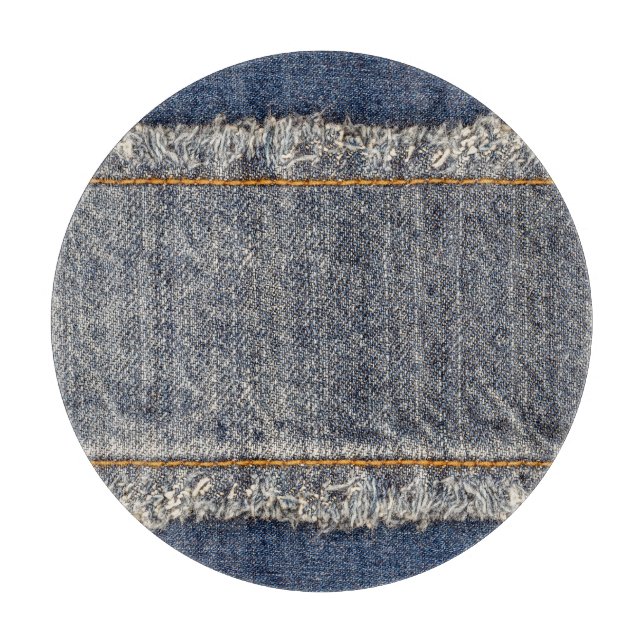 Denim Blue Jeans: Avslappnad Dubbla Patch (Framsidan)