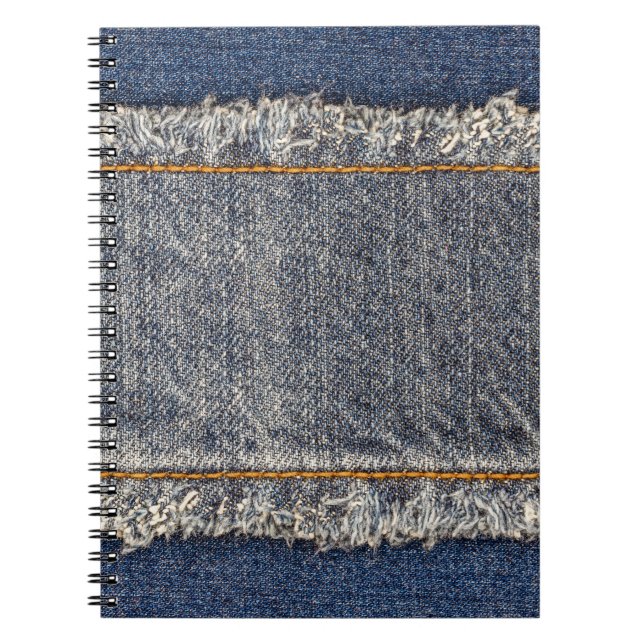 Denim Blue Jeans: Avslappnad Dubbla Patch Anteckningsbok (Framsidan)