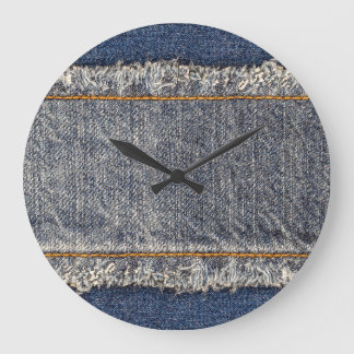 Denim Blue Jeans: Avslappnad Dubbla Patch Stor Klocka