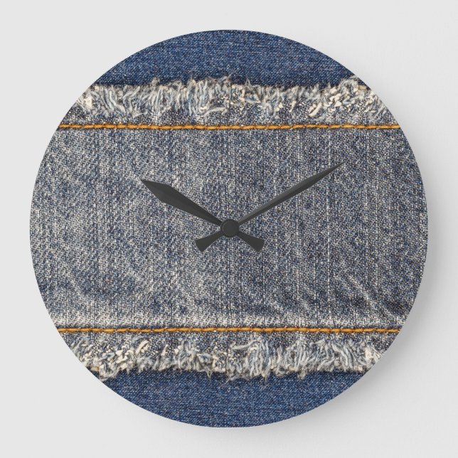 Denim Blue Jeans: Avslappnad Dubbla Patch Stor Klocka (Framsida)