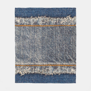 Denim Blue jeans väv ram. Blekt denim-fabet Fleecefilt