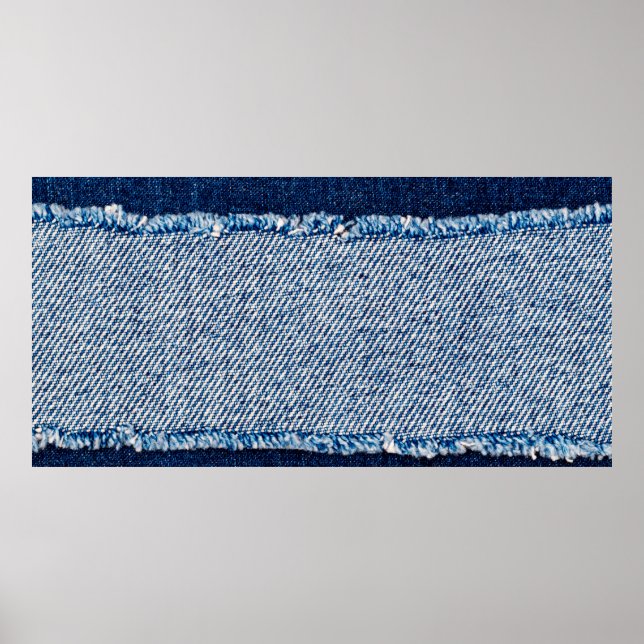 Denim Blue jeans väv ram. Blekt denim-fabet Poster (Framsidan)