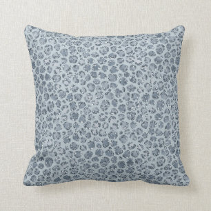 Denim Blue Leopard Print Glitter          Kudde