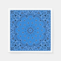 Denim Blue Paisley Bandana Scarf BBQ Picnic Napkin