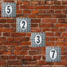 Denim Blue Sage Grönt and White Anpassade Kakelplatta