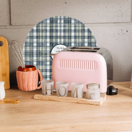 Denim Blue Sage Grönt White Round Anpassade