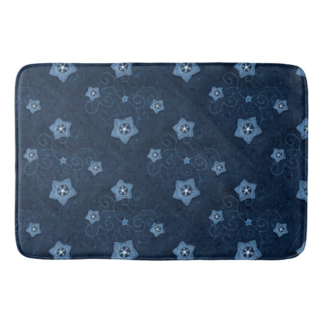 Denim Blue Star Mönster Bath Mat Badrumsmatta (Framsidan)