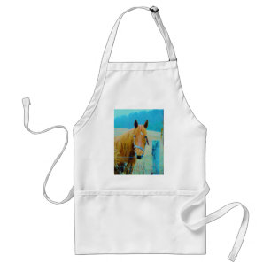 Denim blue tonated Horse Förkläde