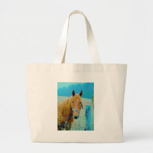 Denim blue tonated Horse Jumbo Tygkasse