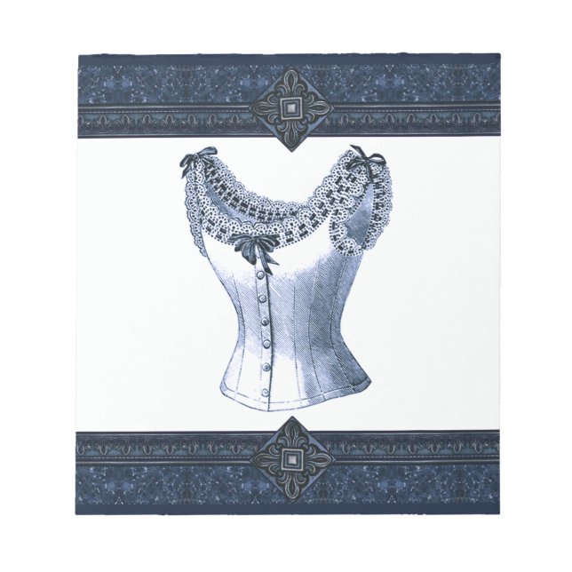 Denim Blue Vintage Bustier Anteckningsblock (Framsida)