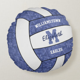 Denim Blue volleyball-flickor sportrumsdekaler Rund Kudde