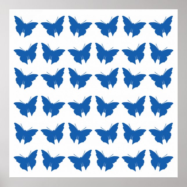 Denim Bold Butterflies Poster (Framsidan)