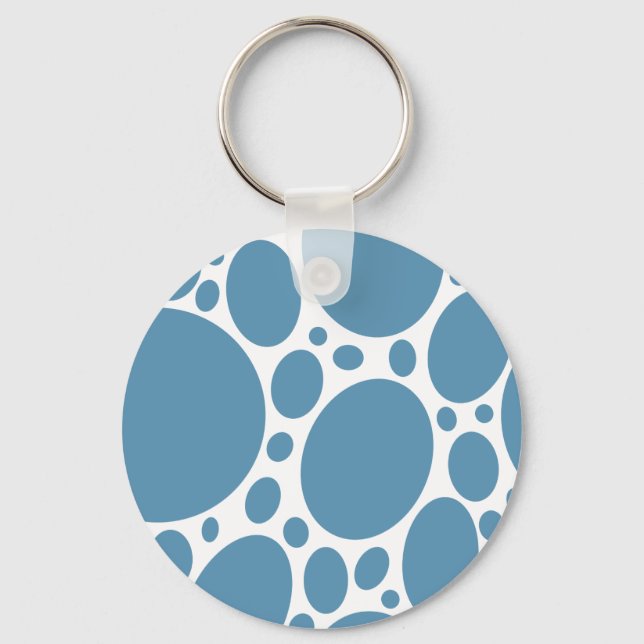 Denim Bule Bubbles Nyckelring (Framsida)