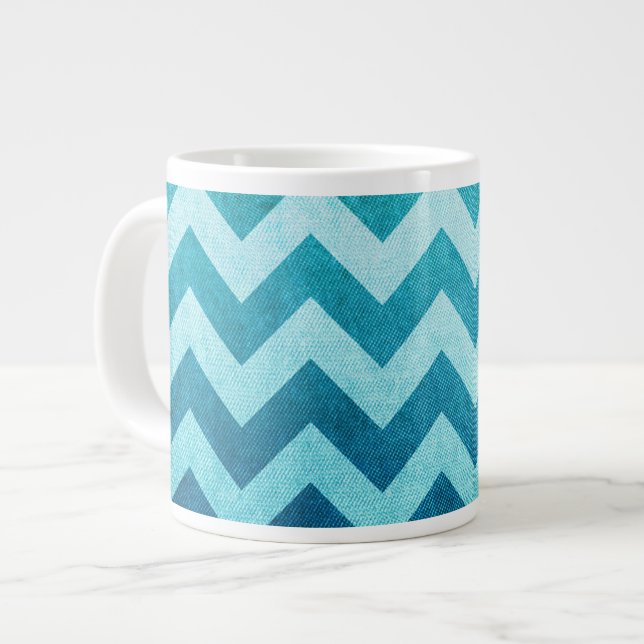 Denim Chevron av Shirley Taylor Jumbo Mugg (Framsida vänster)