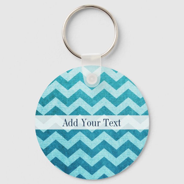 Denim Chevron av Shirley Taylor Nyckelring (Framsida)