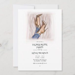 Denim Chic Bachelorette Party Inbjudningar