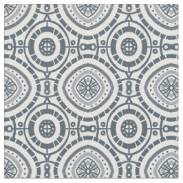 Denim Circular Geometric Tile Mönster Tyg