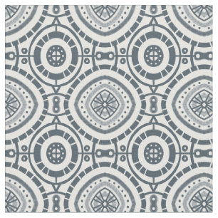 Denim, cirkulär geometrisk panel, Mönster Tyg