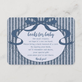 Denim Coquette Bow Blå Jean Baby Böcker för Baby Tilläggskort