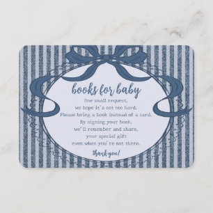 Denim Coquette Bow Blå Jean Baby Böcker för Baby Tilläggskort