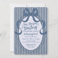 Denim Coquette Bow Blå Jean Baby Födelsedag