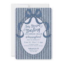 Denim Coquette Bow Blå Jean Baby Födelsedag