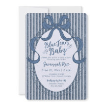 Denim Coquette Bow Blå Jean Baby Shower