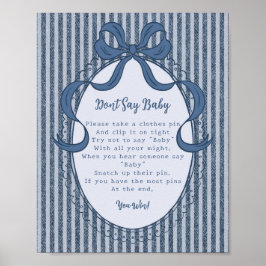 Denim Coquette Bow Blå Jean Dont Say Baby Game Poster