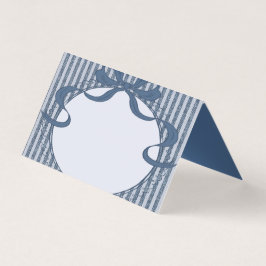 Denim Coquette Bow Blue Jean Baby Place Card Party Kort
