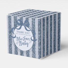 Denim Coquette Bow Blue Jean Baby Shower Favor Box Presentaskar