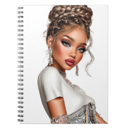 Denim Corset Glam Girl Spiral Photo Notebook Anteckningsbok