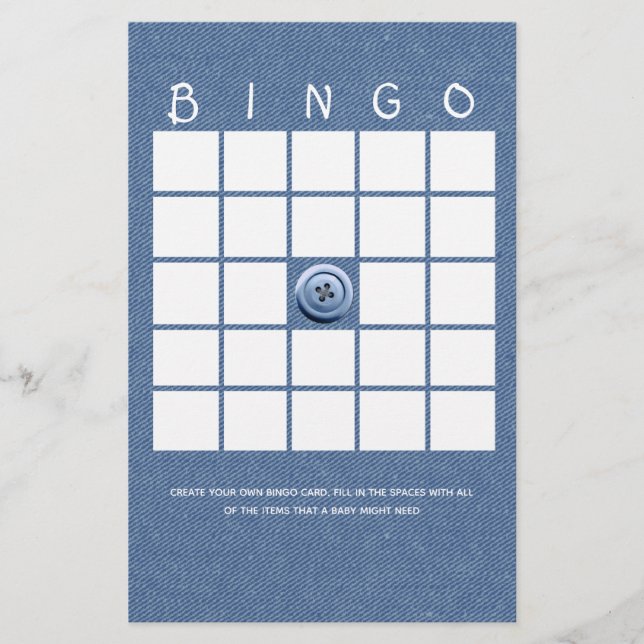 Denim Cute som Button Bingo (Framsida)