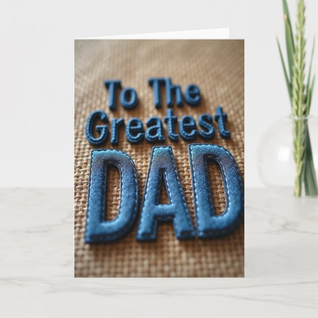 Denim Dads Day Tygkort Kort (Framsida)
