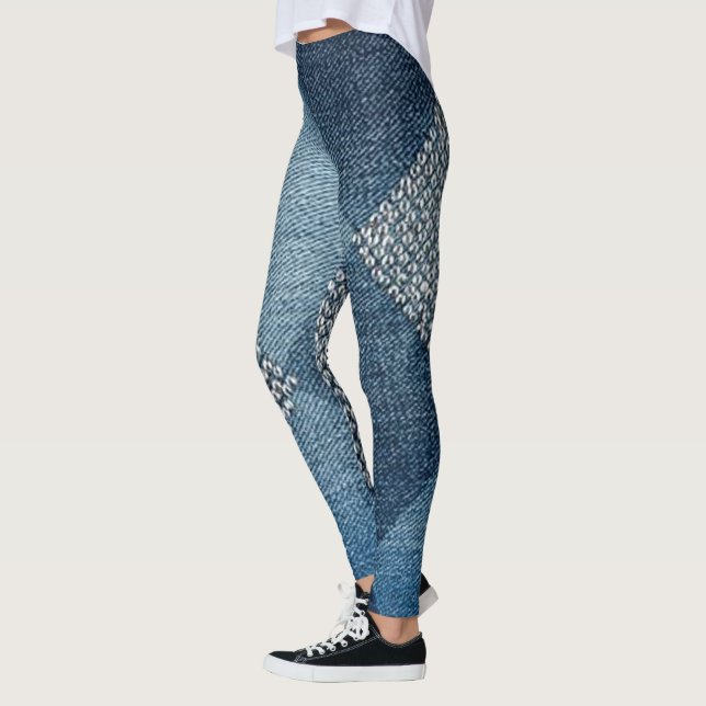 Denim designad Leggings (Vänster)