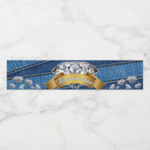Denim & Diamanter| Blå Jean & Banner Diamant