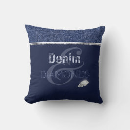 Denim & diamanter kudde