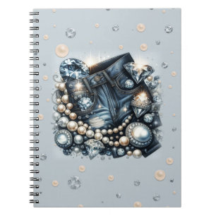 Denim Diamanter & Pärlor Jeans Bling Anteckningsbok