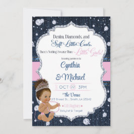 Denim & Diamonds Baby Shower Inbjudningar