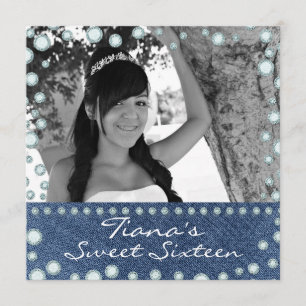Denim Diamonds Bild Foto Sweet 16 Inbjudan