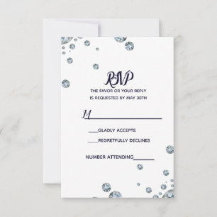 Denim & Diamonds Blåa jeans bling glam RSVP OSA Kort