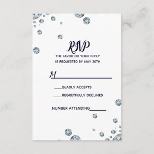 Denim & Diamonds Blåa Jeans Bling Glam RSVP OSA Kort