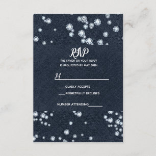 Denim & Diamonds Blåa Jeans Glitter Glam RSVP OSA Kort