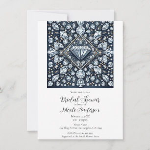 Denim & Diamonds Bling Glam Bröllopsfest Inbjudningar