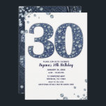 Denim & Diamonds Bling Gnistra 30:e födelsedagen Inbjudningar<br><div class="desc">anpassningsbar inbjudan</div>