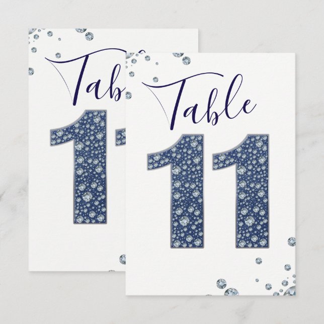 Denim & Diamonds Bling Gnistra Bordsnummer 11 (Fram/baksida)
