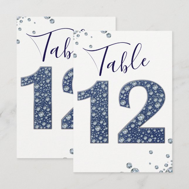 Denim & Diamonds Bling Gnistra Bordsnummer 12 (Fram/baksida)