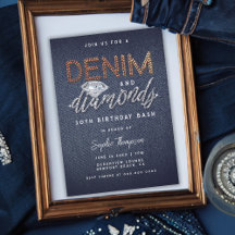 Denim Diamonds Brass Rhinestones Födelsedagsfest