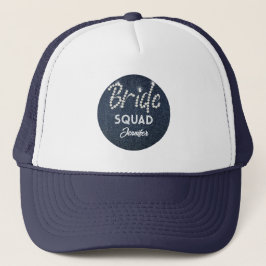 Denim Diamonds Bride Squad Navy Bachelorette Namn Keps